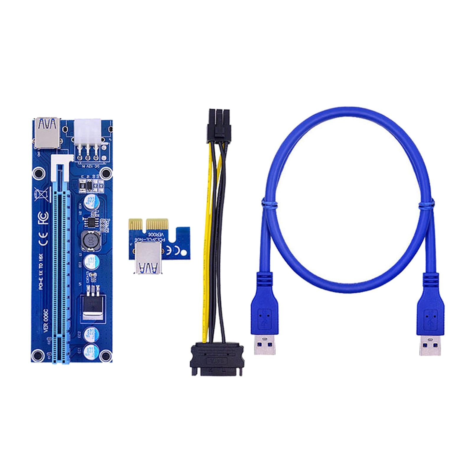 VER006C PCI-E Riser Card 6Pin SATA Power 60CM Cable SATA Power for Bitcoin