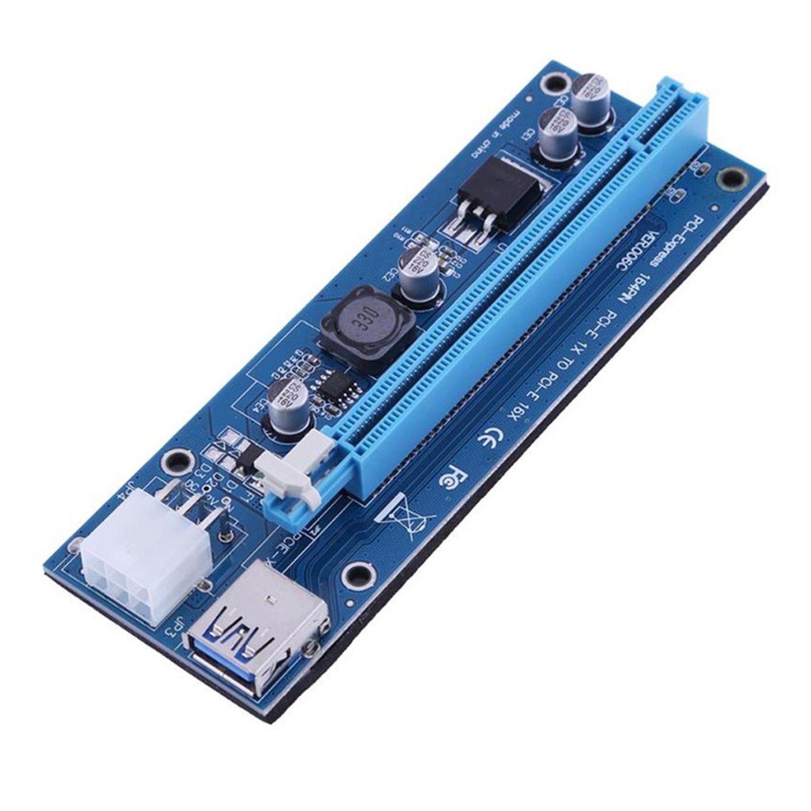 VER006C PCI-E Riser Card 6Pin SATA Power 60CM Cable SATA Power for Bitcoin