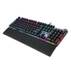 LED Backlit Mechanical Keyboard with Hand Rest Quick-Response for PC Gamers Black Switch