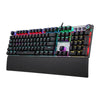 LED Backlit Mechanical Keyboard with Hand Rest Quick-Response for PC Gamers Black Switch