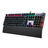 LED Backlit Mechanical Keyboard with Hand Rest Quick-Response for PC Gamers Black Switch