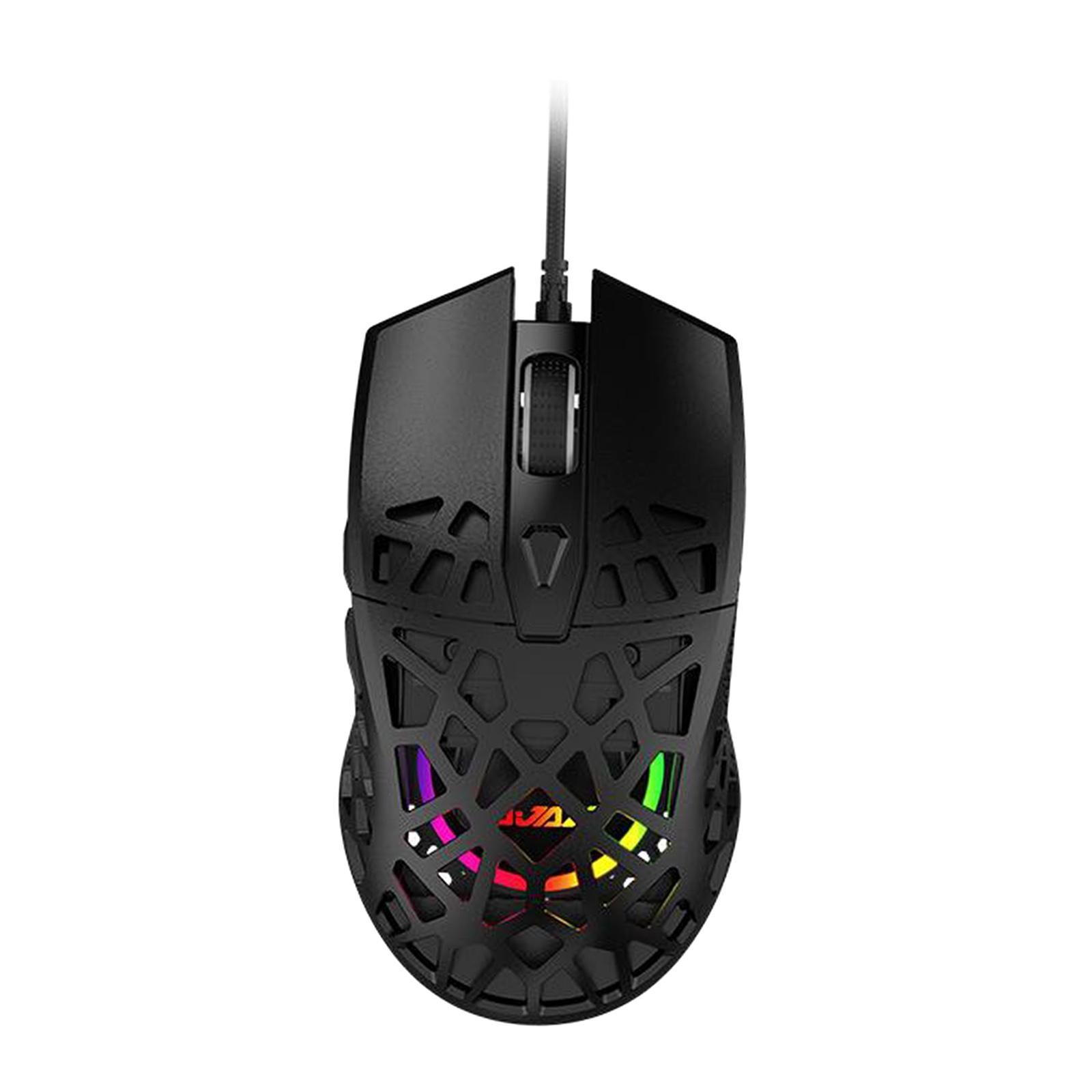 Ultralight RGB Gaming Mouse Wired Honeycomb Design for Computer Black