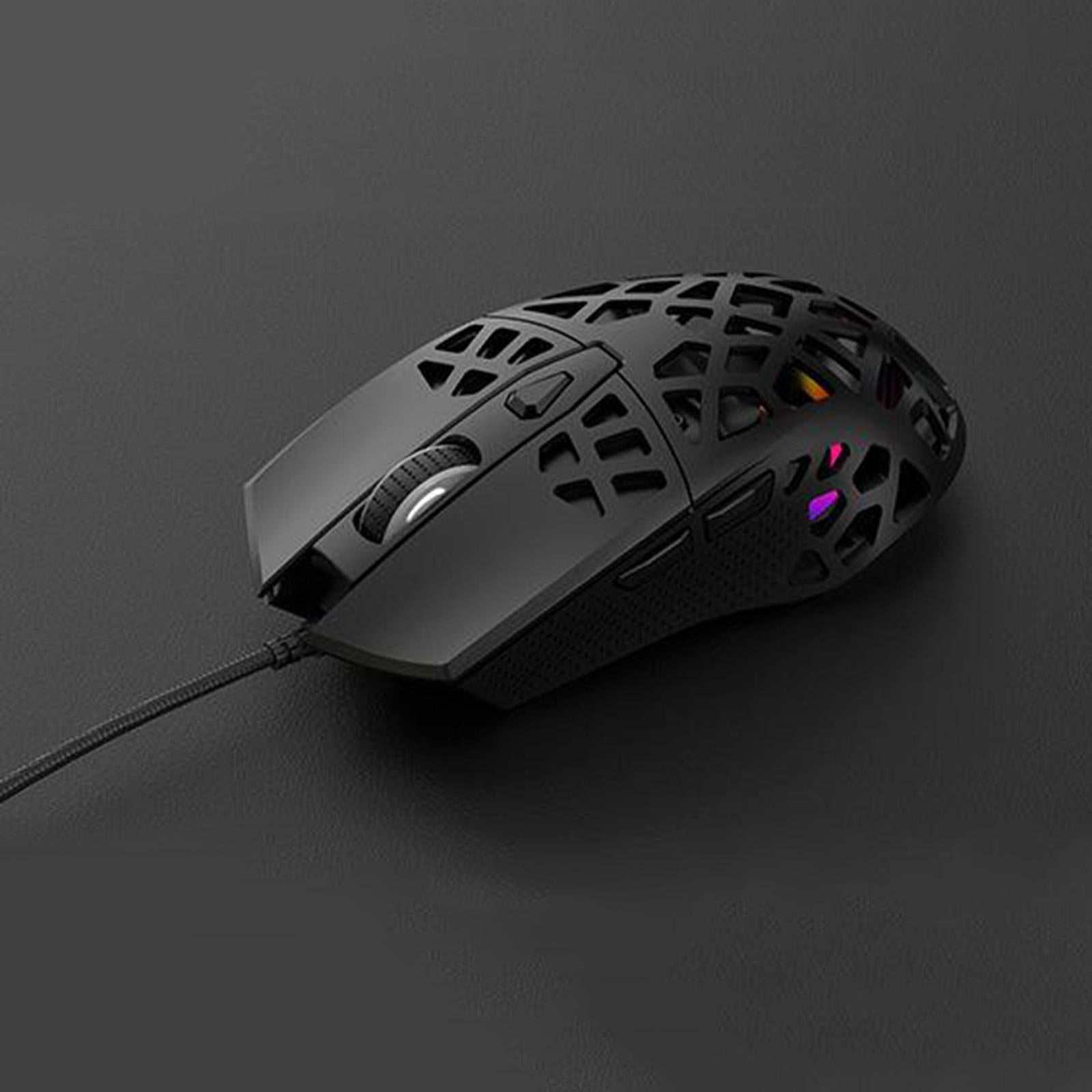 Ultralight RGB Gaming Mouse Wired Honeycomb Design for Computer Black