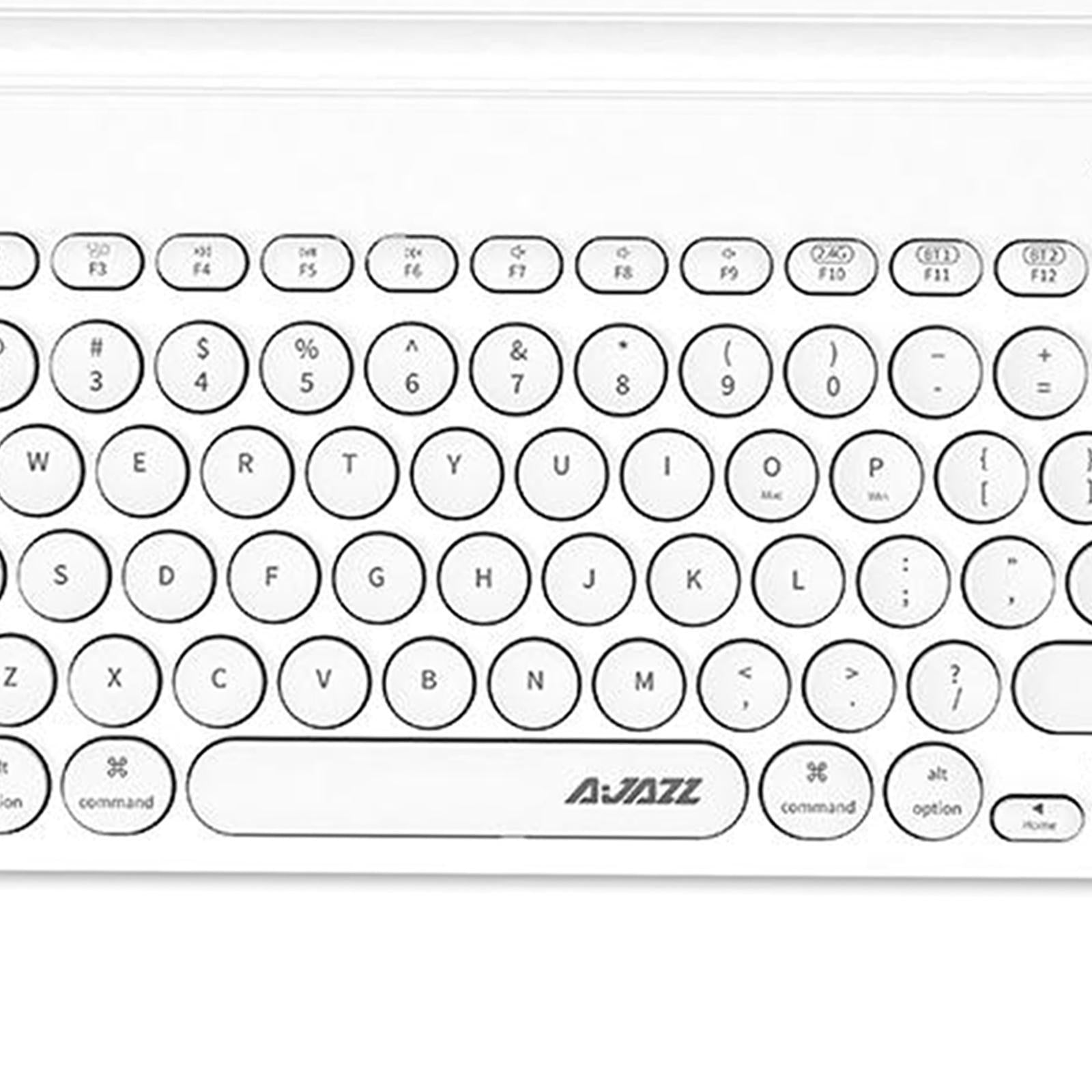 Gaming 2.4G Wireless BT Dual-mode Keyboard 79 Keys Retro Round Key Plug&play White