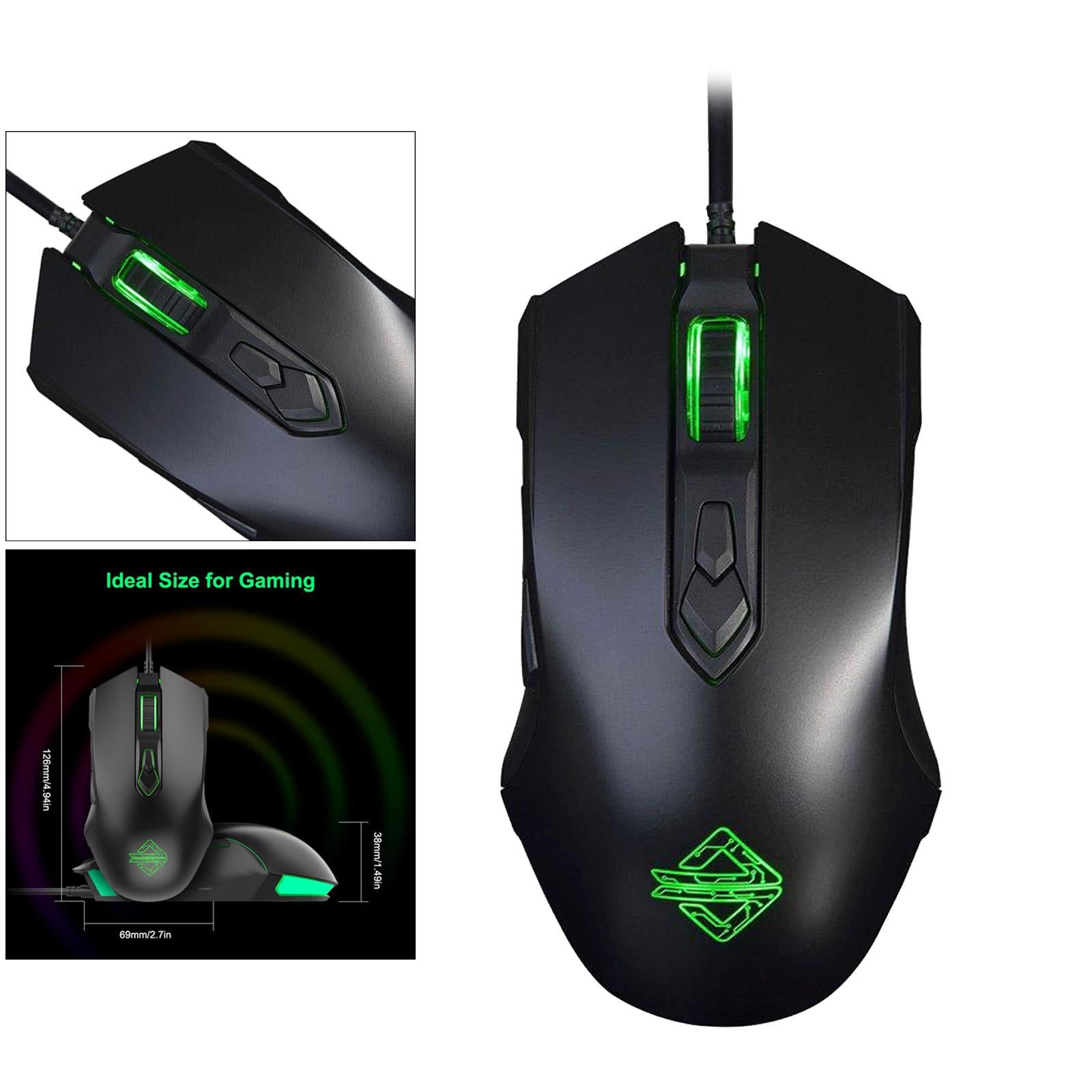 Gaming Lightweight Mouse USB Gamer Laptop PC 7 Buttons for Windows 7/8/10/XP Black