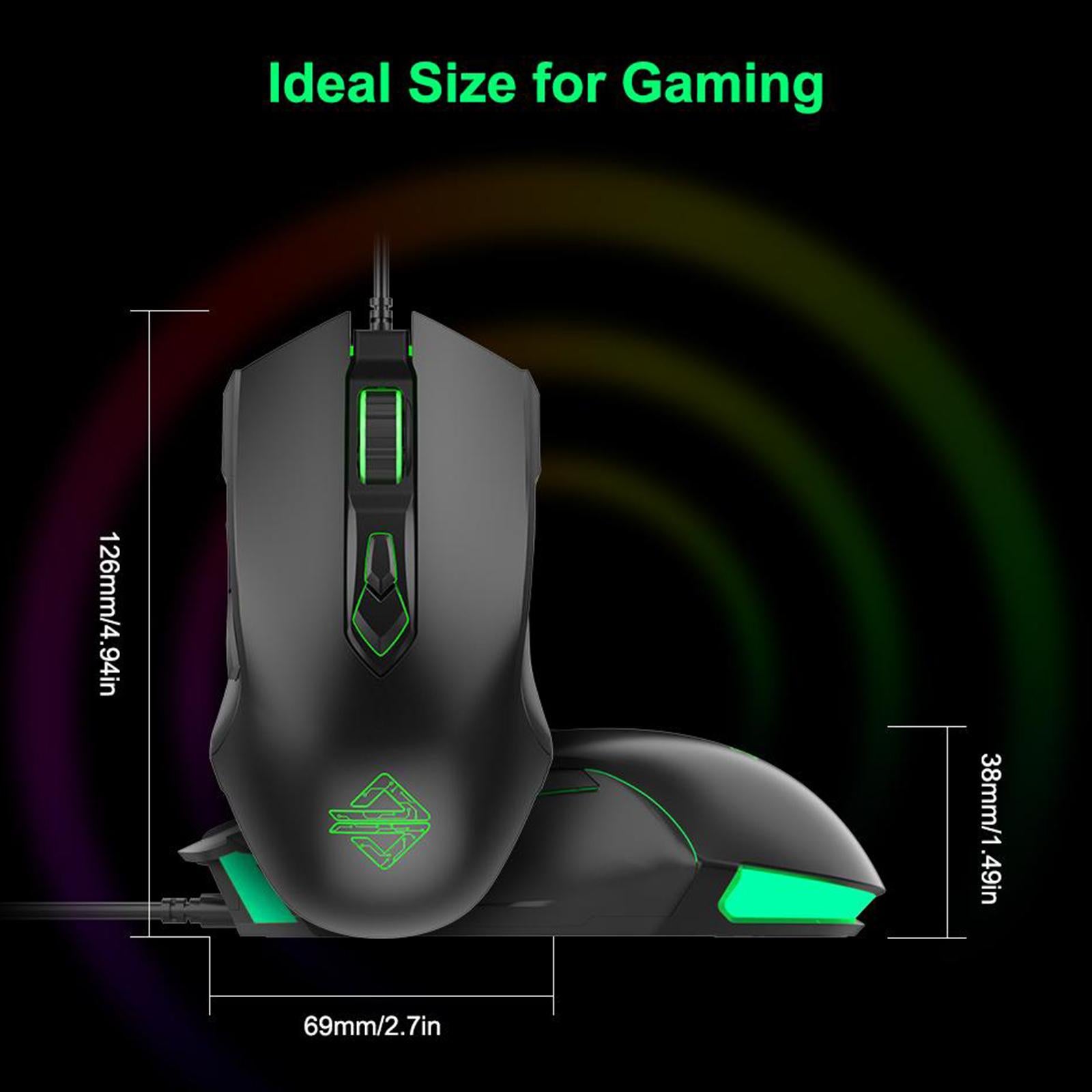 Gaming Lightweight Mouse USB Gamer Laptop PC 7 Buttons for Windows 7/8/10/XP Black