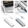 USB 3.0 Gigabit Ethernet Network Adapter 1000Mbps USB Adapter Laptop Silver