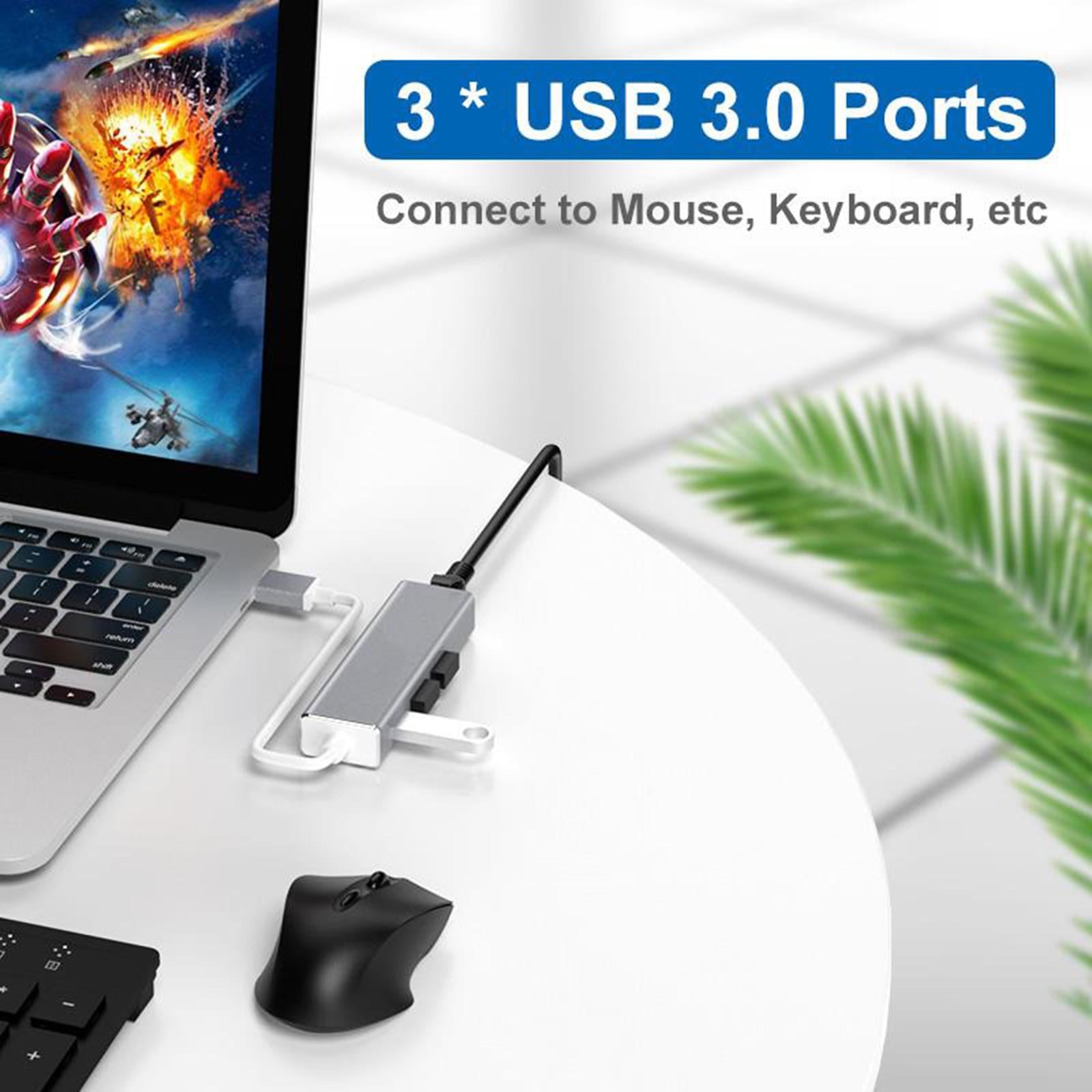 USB 3.0 Gigabit Ethernet Network Adapter 1000Mbps USB Adapter Laptop Silver