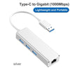 USB 3.0 Gigabit Ethernet Network Adapter 1000Mbps USB Adapter Laptop Silver