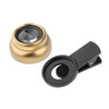 2-in-1 Phone Camera Lens Macro / Wide Angle Lens Clip Carry Pouch Gold