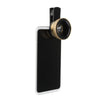 2-in-1 Phone Camera Lens Macro / Wide Angle Lens Clip Carry Pouch Gold