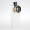 2-in-1 Phone Camera Lens Macro / Wide Angle Lens Clip Carry Pouch Gold