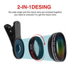 2-in-1 Phone Camera Lens Macro / Wide Angle Lens Clip Carry Pouch Gold