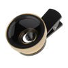 2-in-1 Phone Camera Lens Macro / Wide Angle Lens Clip Carry Pouch Gold