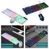 USB Wired RGB Rainbow LED Backlit Gamer Mouse and Keyboard Set Black