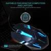 USB Wired RGB Rainbow LED Backlit Gamer Mouse and Keyboard Set Black