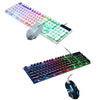 USB Wired RGB Rainbow LED Backlit Gamer Mouse and Keyboard Set Black