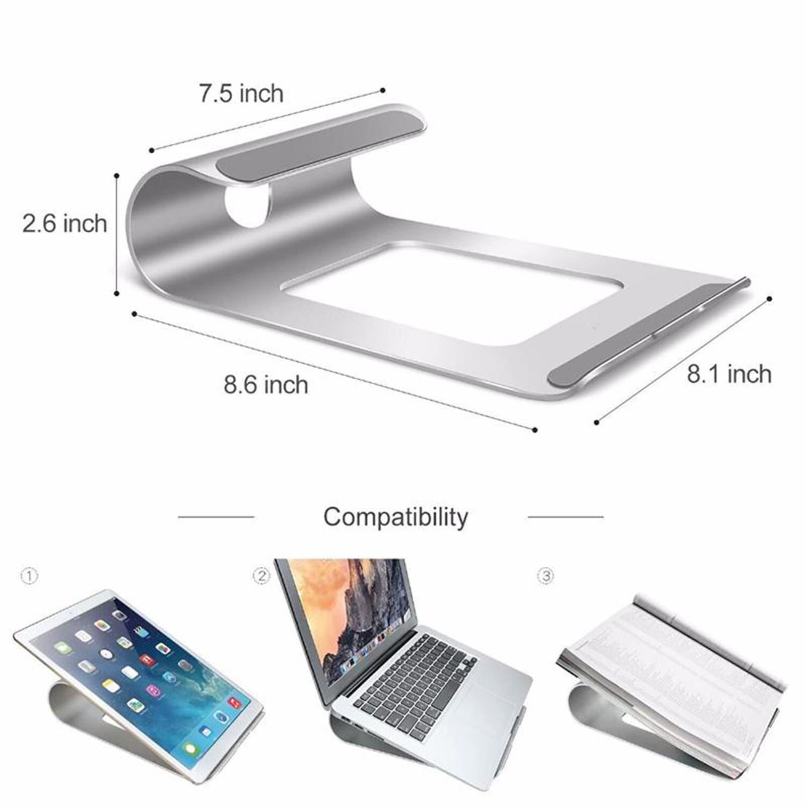 Portable 11-15inches Tablets Cooling Stand Humanized Design Silver