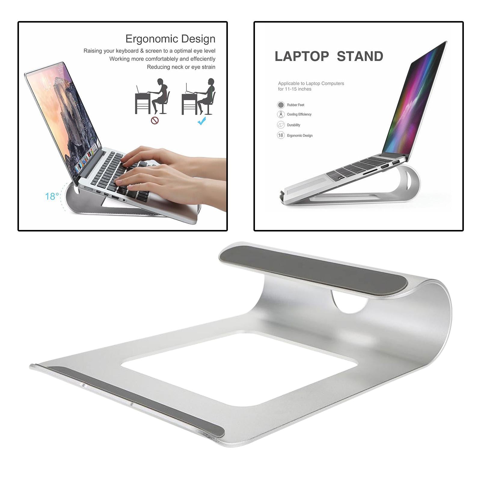 Portable 11-15inches Tablets Cooling Stand Humanized Design Silver