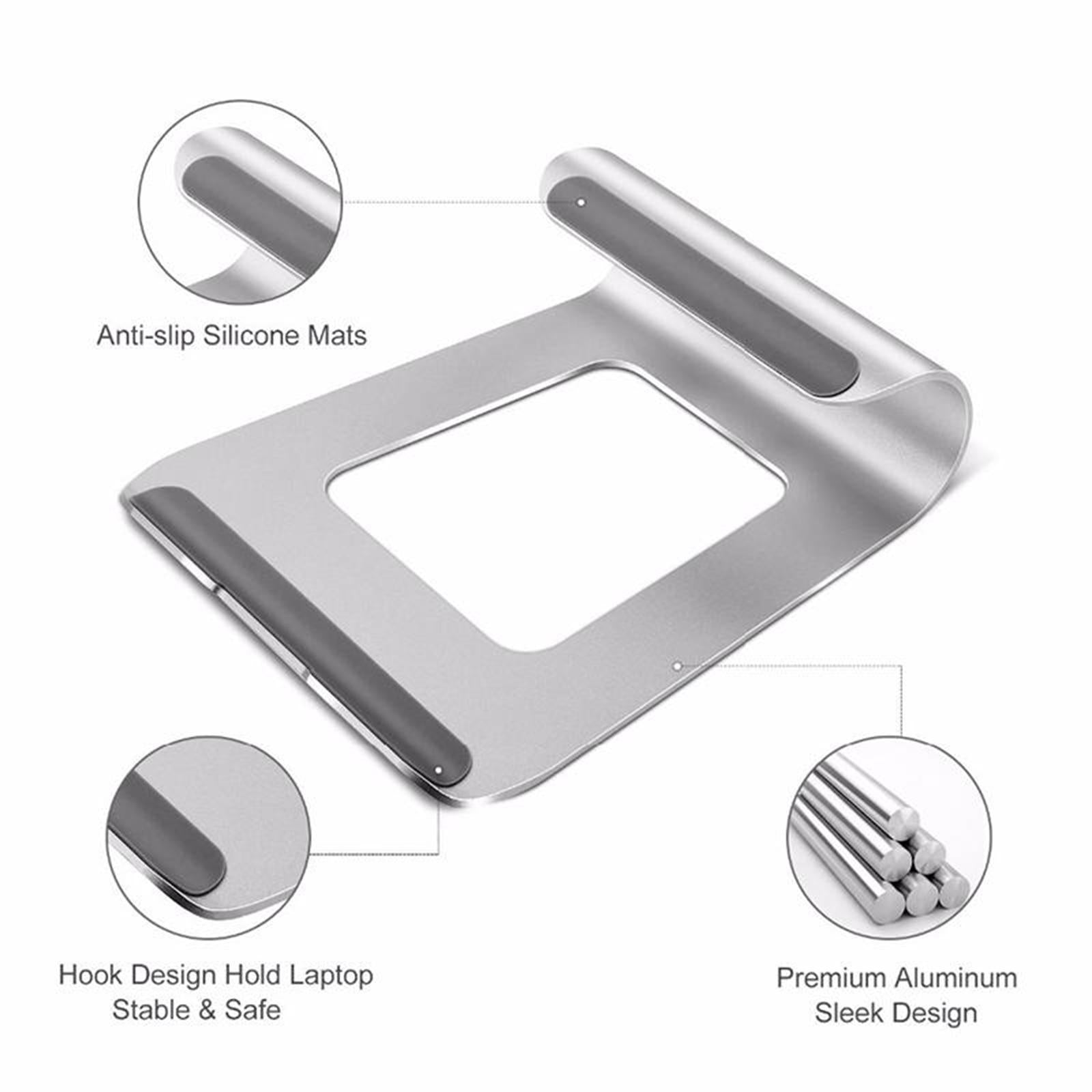 Portable 11-15inches Tablets Cooling Stand Humanized Design Silver