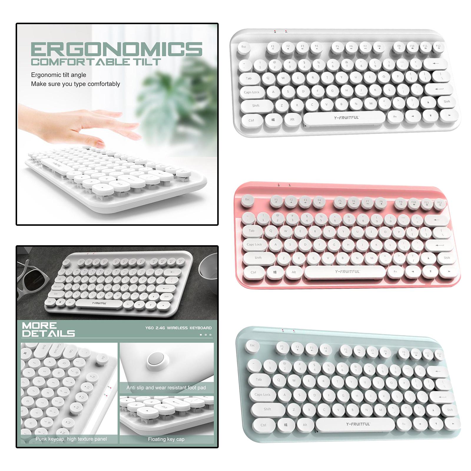 Portable Mini Multifunction 2.4G Wireless Bluetooth Keyboard for Laptop white