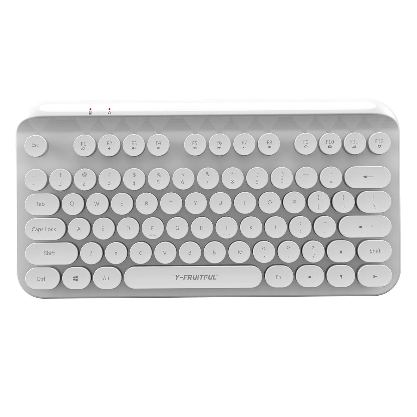 Portable Mini Multifunction 2.4G Wireless Bluetooth Keyboard for Laptop white