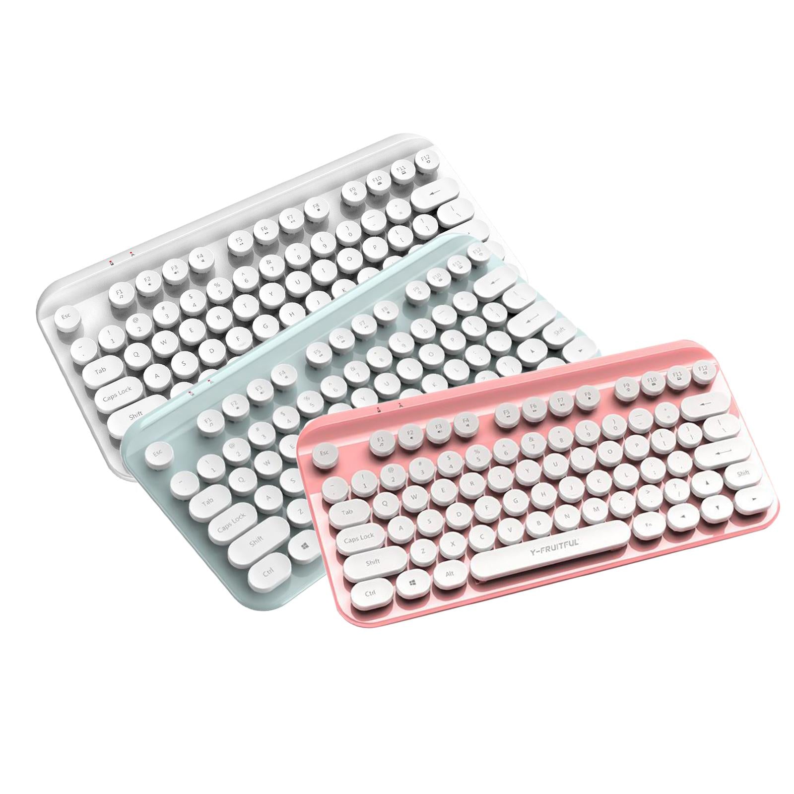 Portable Mini Multifunction 2.4G Wireless Bluetooth Keyboard for Laptop white