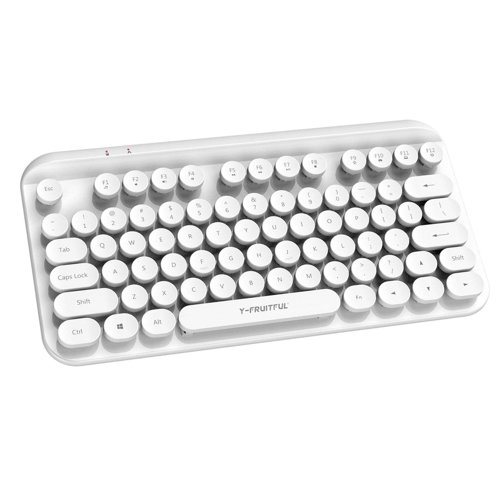 Portable Mini Multifunction 2.4G Wireless Bluetooth Keyboard for Laptop white