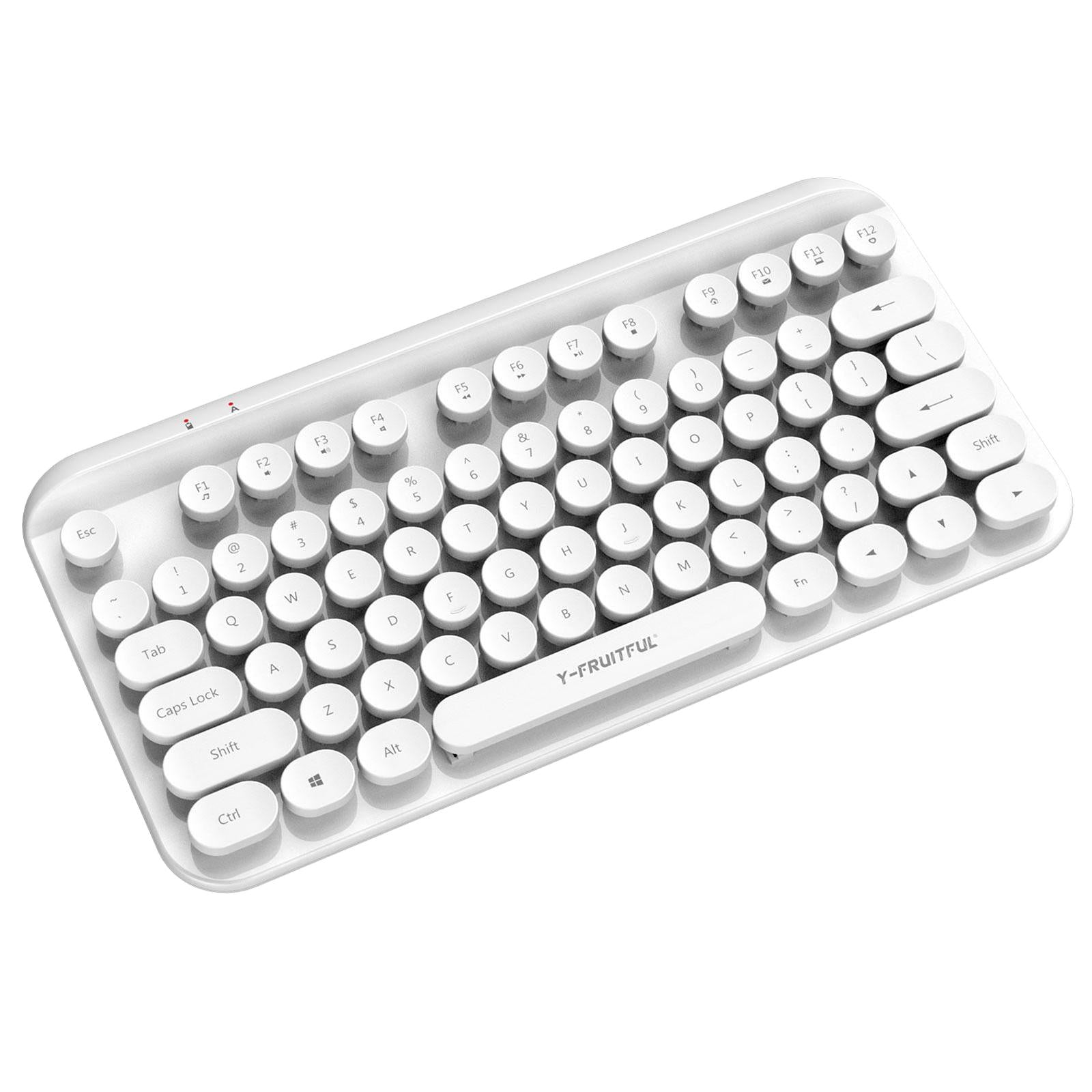 Portable Mini Multifunction 2.4G Wireless Bluetooth Keyboard for Laptop white