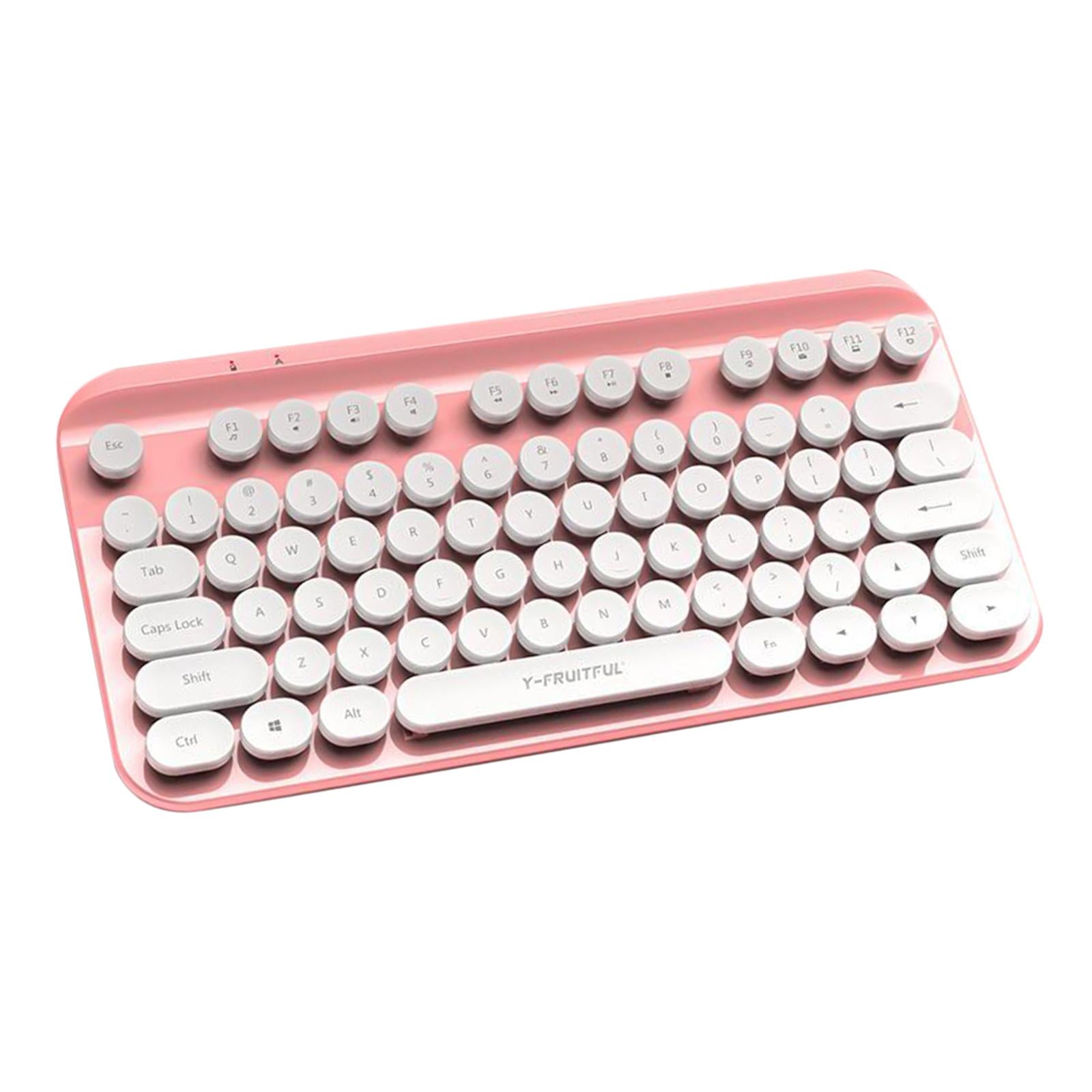 Portable Mini Multifunction 2.4G Wireless Bluetooth Keyboard for Laptop pink