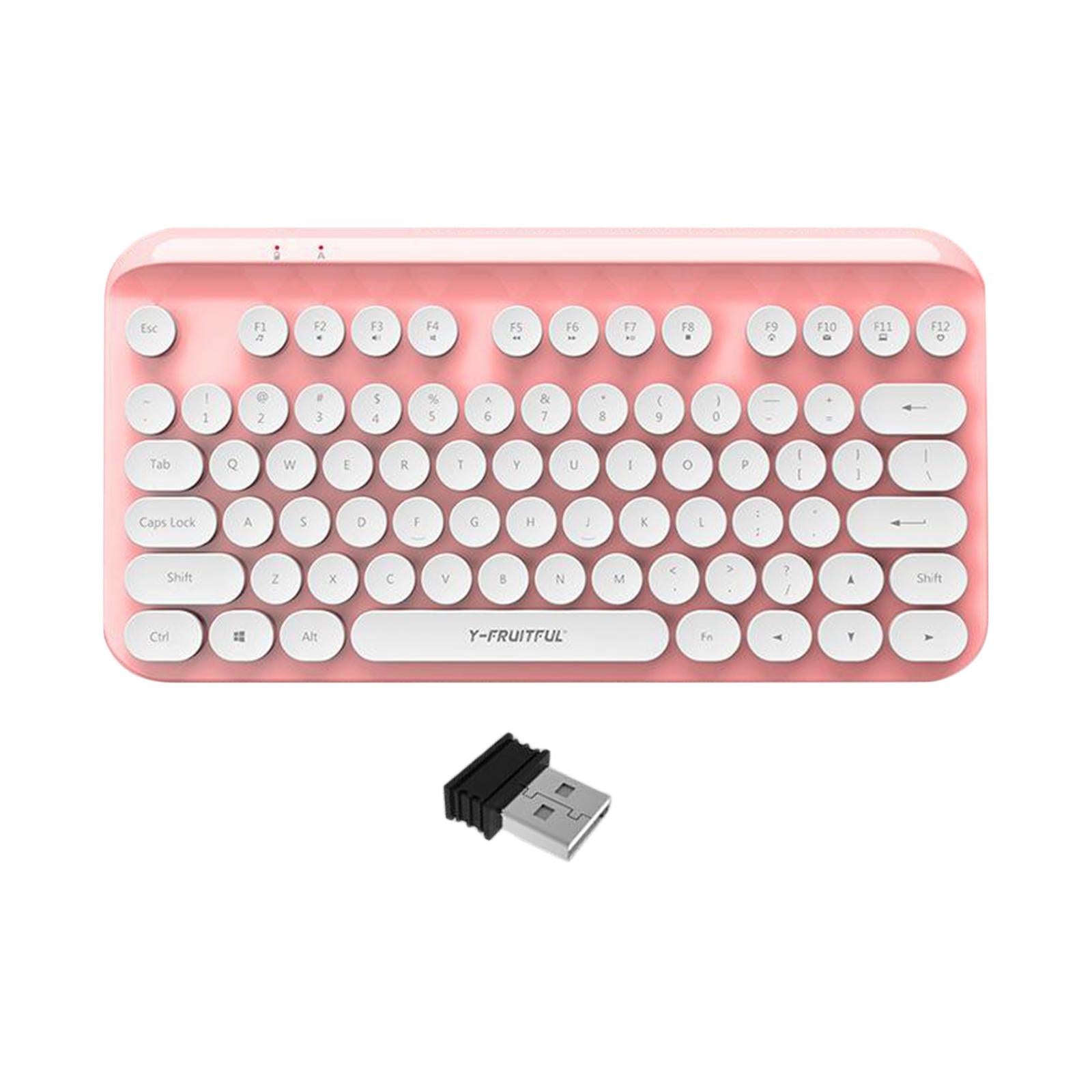 Portable Mini Multifunction 2.4G Wireless Bluetooth Keyboard for Laptop pink