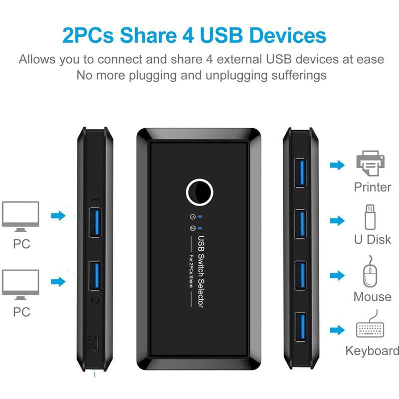 USB 3.0 Switch Selector KVM Sharing Switcher Adapter For PC Keyboard Printer