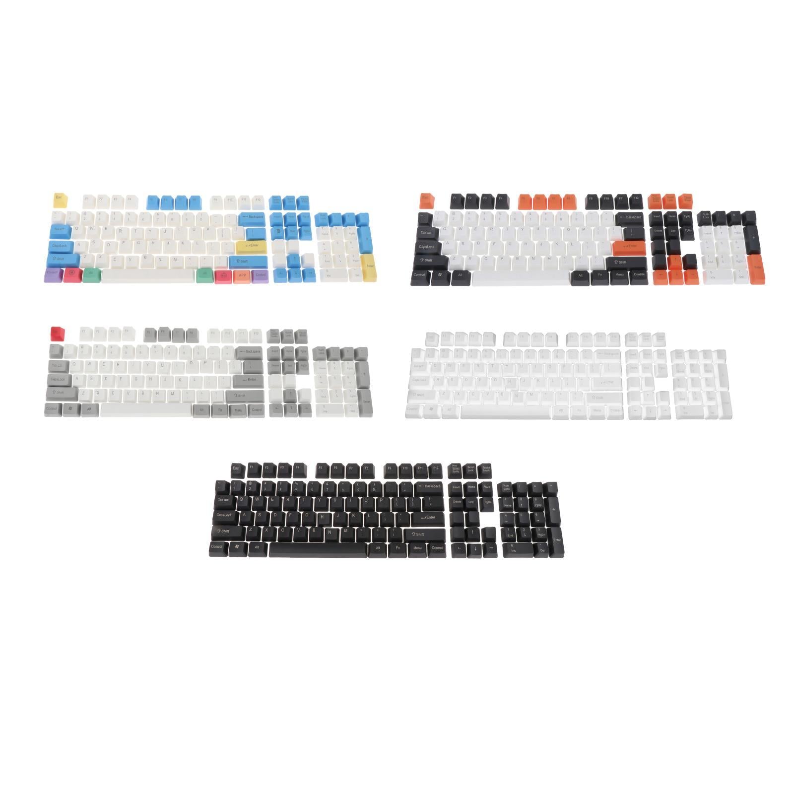 PBT 104 Keycaps Set DIY For Most Mechanical Keyboard Relieve Fatigue Style 1