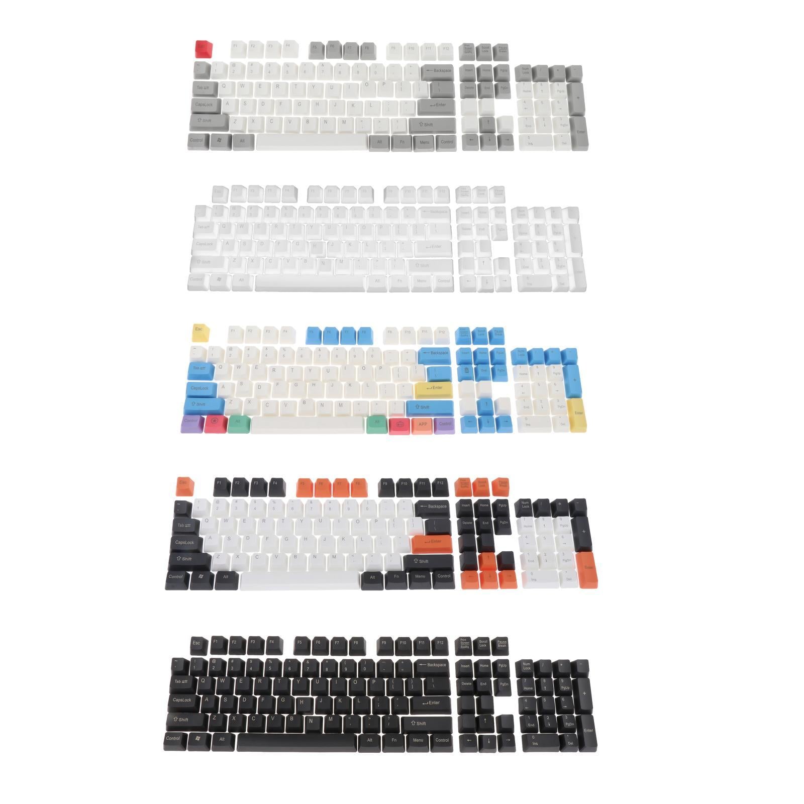 PBT 104 Keycaps Set DIY For Most Mechanical Keyboard Relieve Fatigue Style 1