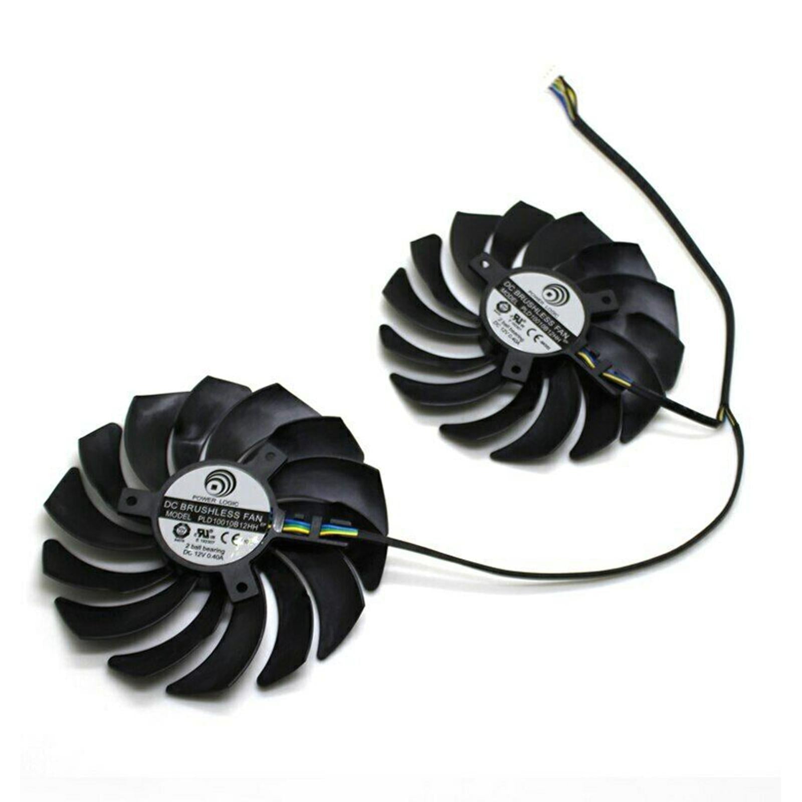 2 Packs Graphics Card Fan PLD10010B12HH 0.40A for MSI GTX1080Ti 1070 580