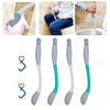 Bottom Toileting Aid Tool Handled Tissue Grip Helper Grey White