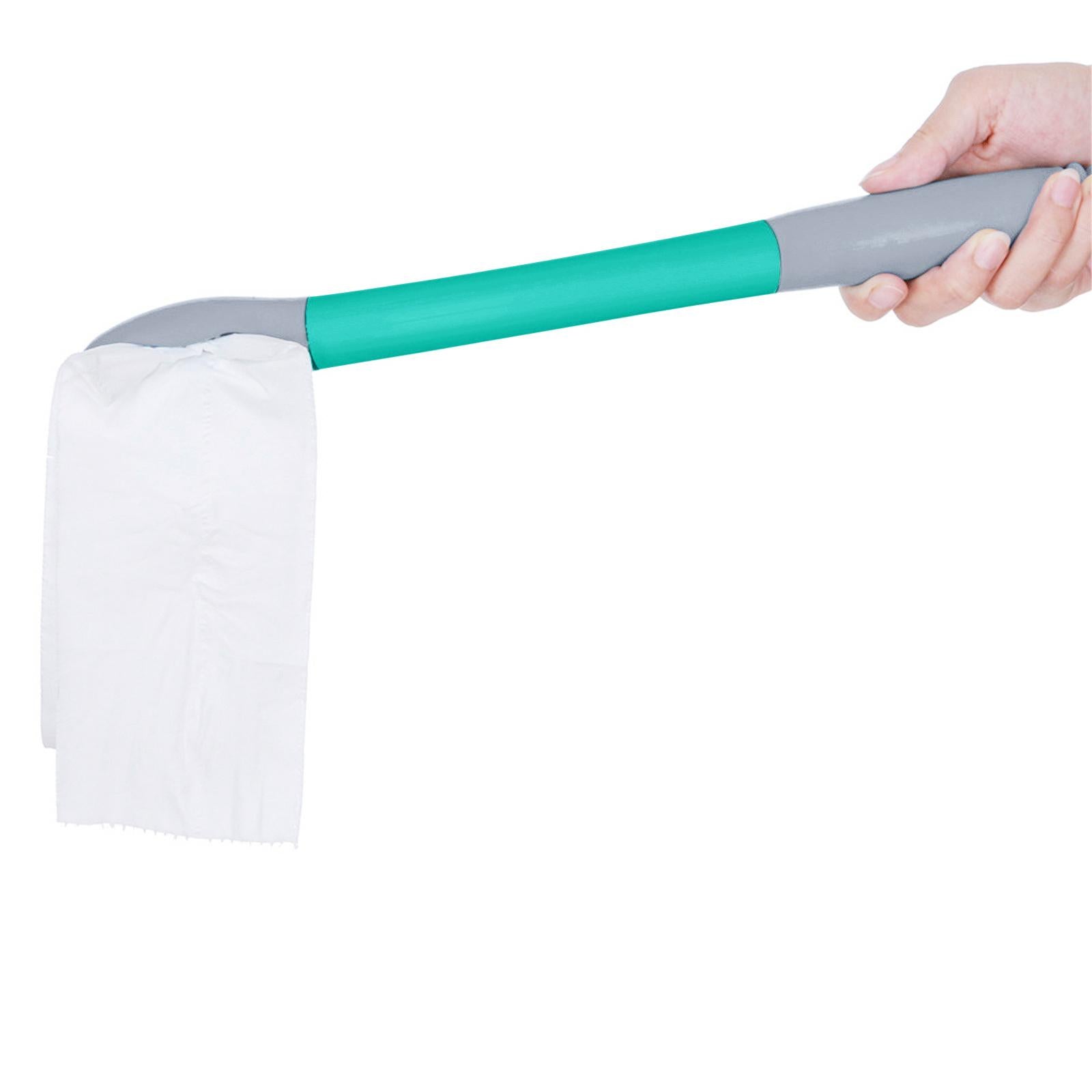 Bottom Toileting Aid Tool Handled Tissue Grip Helper Grey Blue