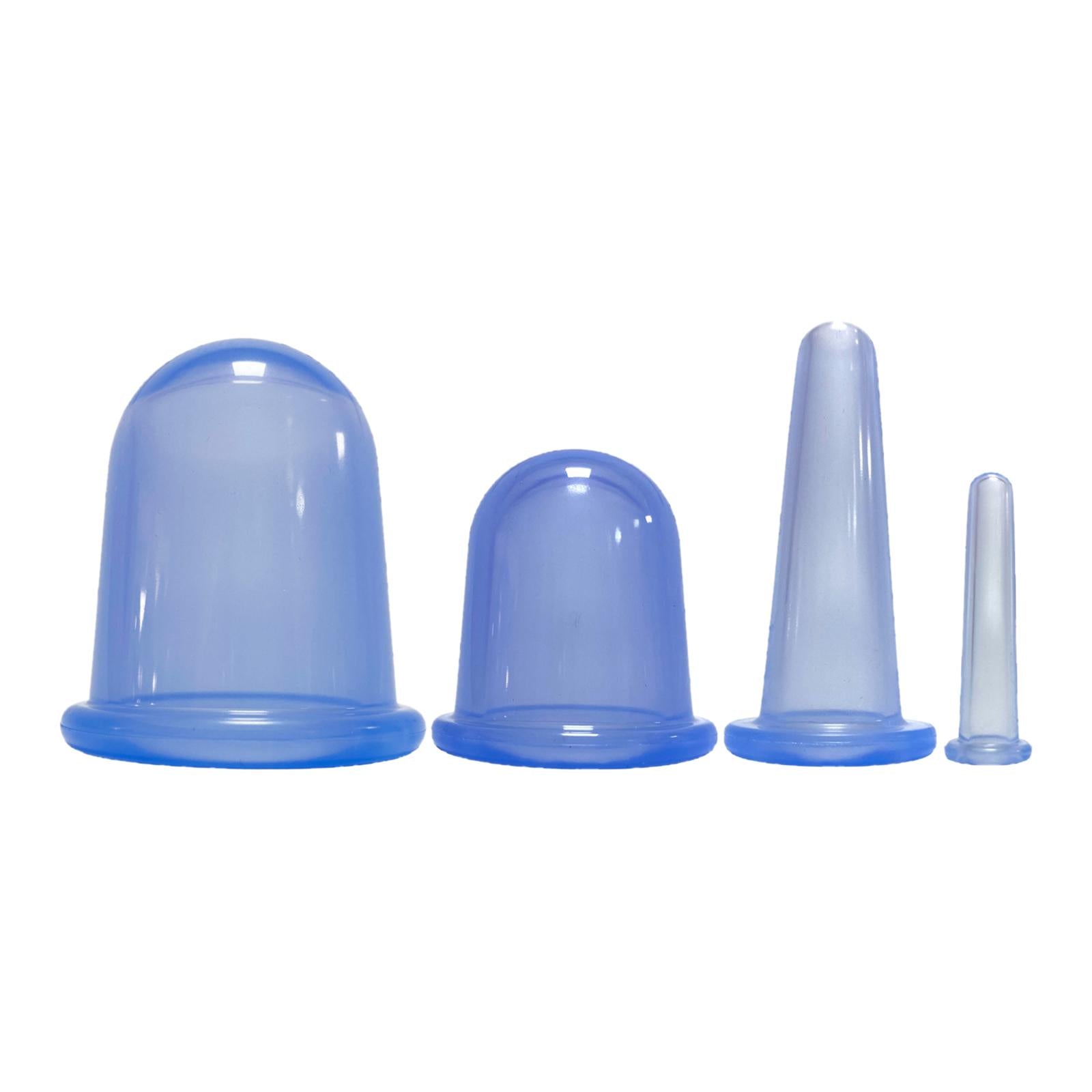 Silicone Cupping Cups Salon Home Eye Back Leg Message &Storage Bag Blue