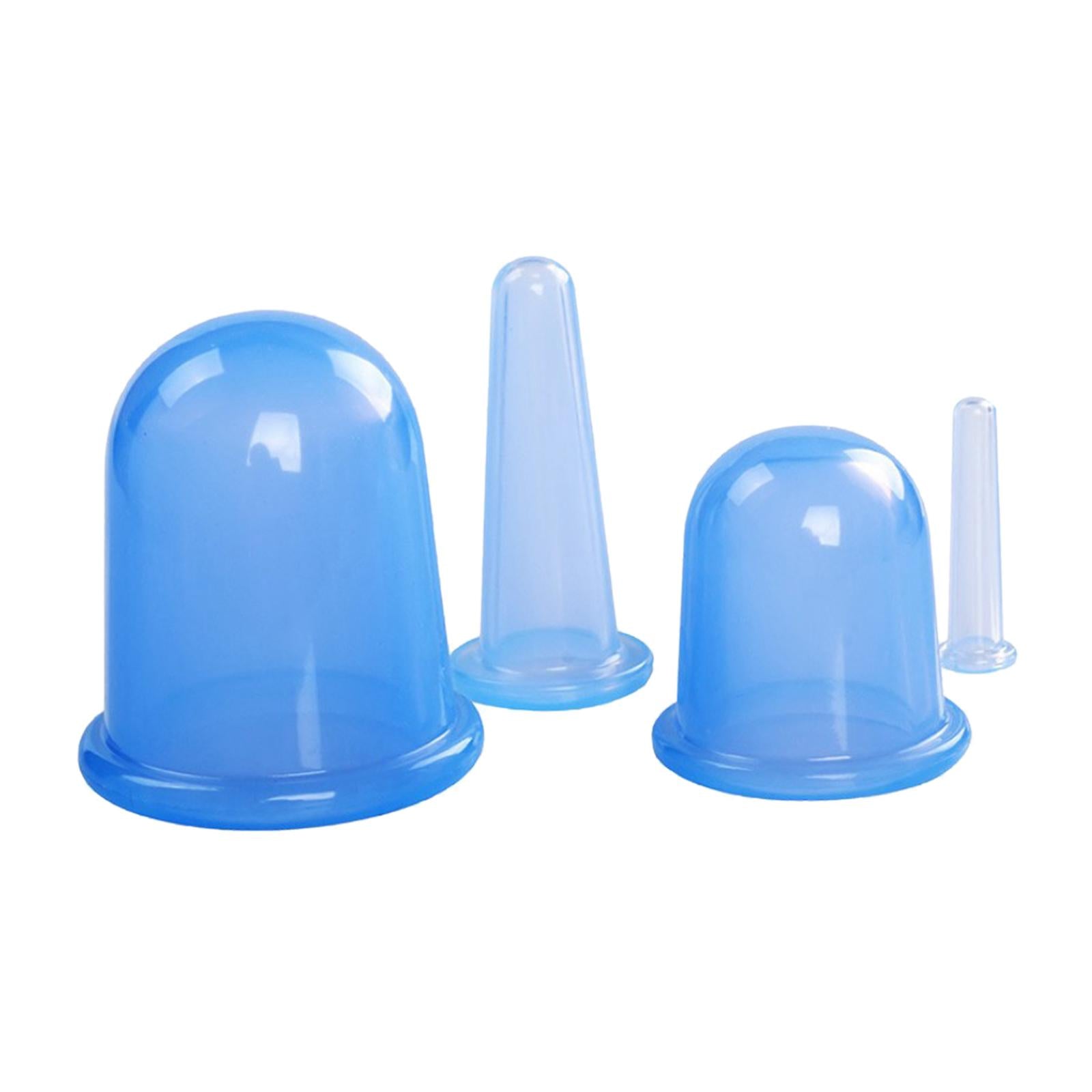 Silicone Cupping Cups Salon Home Eye Back Leg Message &Storage Bag Blue