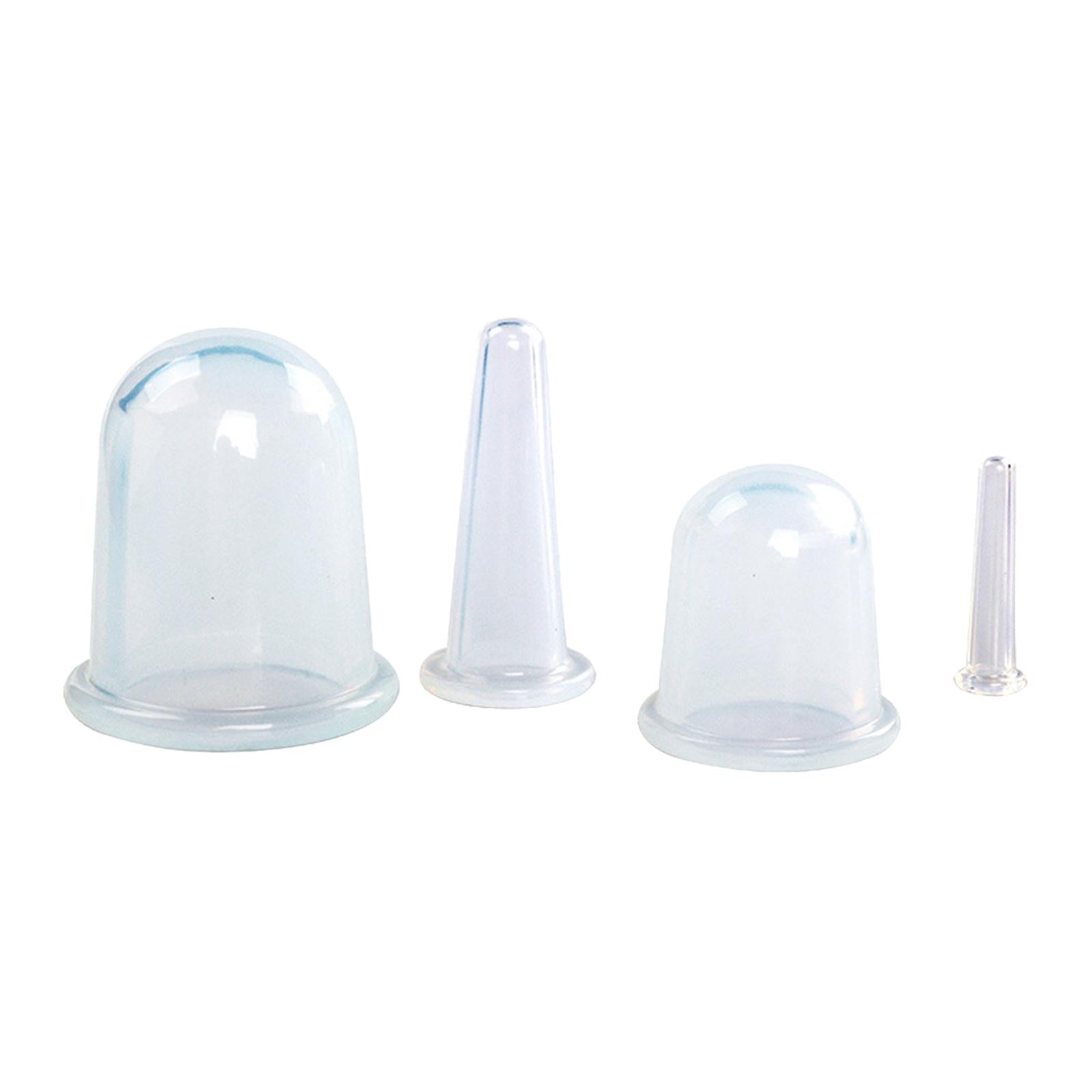 Silicone Cupping Cups Salon Home Eye Back Leg Message &Storage Bag Clear