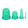 Silicone Cupping Cups Salon Home Eye Back Leg Message &Storage Bag Green