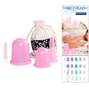 Silicone Cupping Cups Salon Home Eye Back Leg Message &Storage Bag Pink