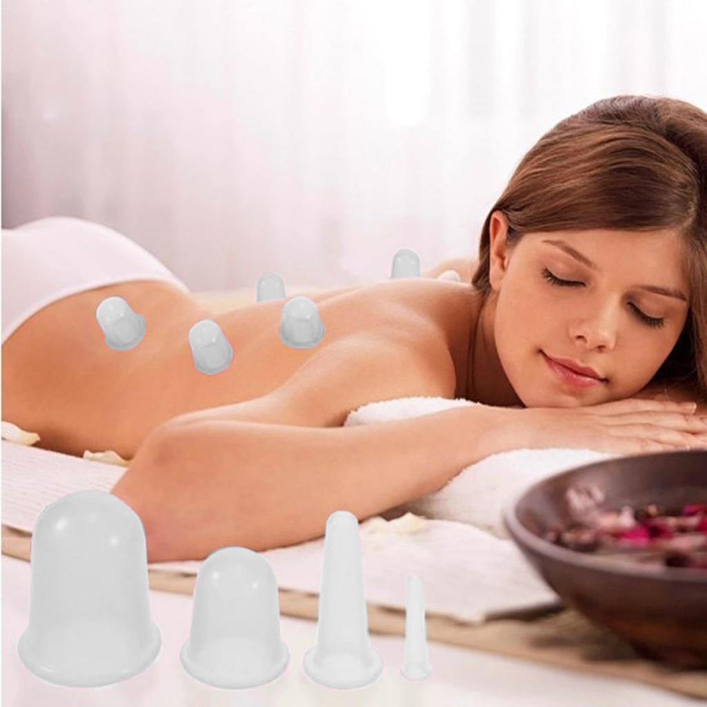 5pcs/Set Massage Roller Cupping Cups Eye Back Leg Full Body Message Clear