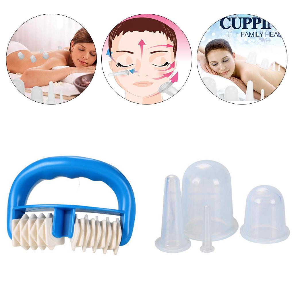 5pcs/Set Massage Roller Cupping Cups Eye Back Leg Full Body Message Clear