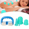 5pcs/Set Massage Roller Cupping Cups Eye Back Leg Full Body Message Green