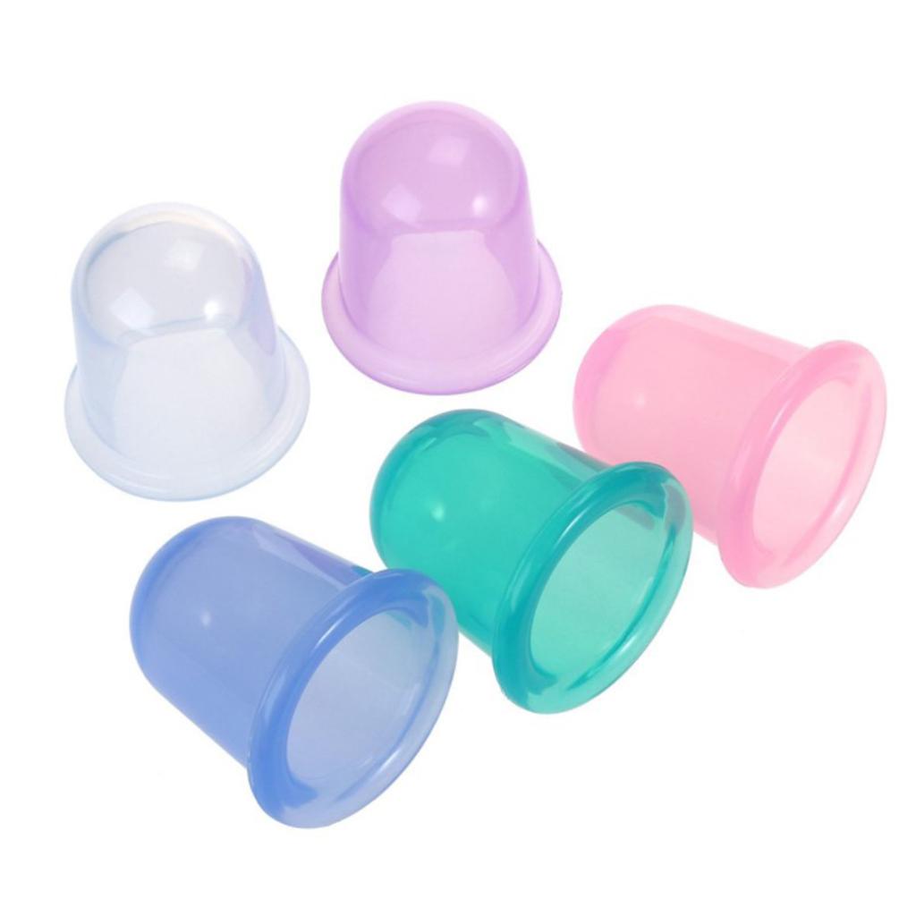 5pcs/Set Massage Roller Cupping Cups Eye Back Leg Full Body Message Pink