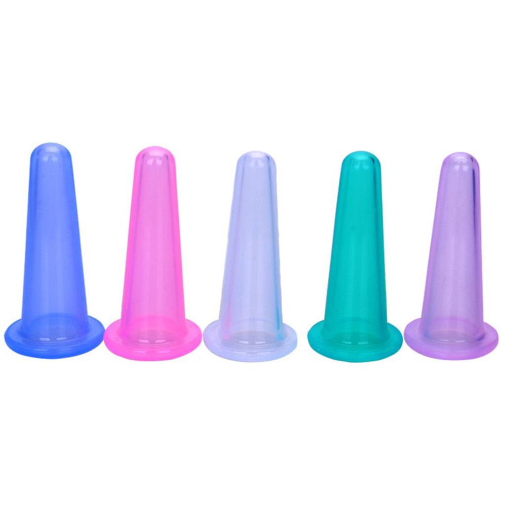 5pcs/Set Massage Roller Cupping Cups Eye Back Leg Full Body Message Pink