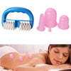 5pcs/Set Massage Roller Cupping Cups Eye Back Leg Full Body Message Pink