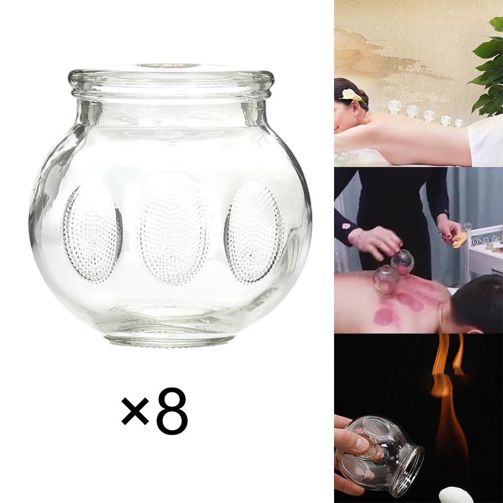 Professional 8pcs Glass Cupping Therapy Set Jars Glass Fire Cupping  No.5