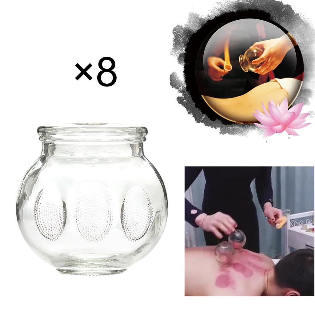 Professional 8pcs Glass Cupping Therapy Set Jars Glass Fire Cupping  No.5